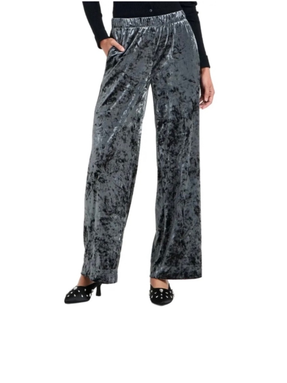 A New Day Crushed Velour Pull-On Pants. Sz L.